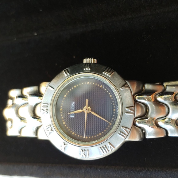 Bulova Women's Stainless Steel Blue Dial Watch with 7 Inch Link Band - Picture 8 of 13